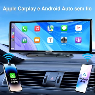 ESSGOO 10.26 Polegada CarPlay Sem Fio Android Auto Car Radio Multimídia HD Touch Screen Video Player USB/AUX Para Câmera