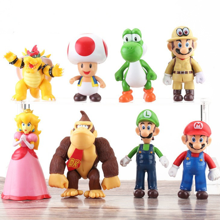 Super mario super mario mario mario mario Luki Yoshi cogumelo homem figura escritório boneca ornamentos em Oferta na Shopee