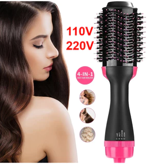 Escova Secadora 110/220v Alisador Elétrica Escova de ar quente Modeladores de cabelo Com 3 Em1 Hair em Oferta na Shopee