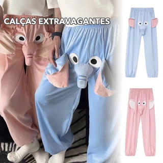 Pijama interessante e bonito do casal do outono inverno, descompressão do nariz do elefante dos desenhos animados