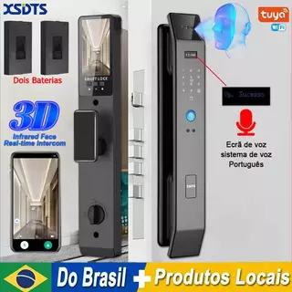 Tuya 3D Face Intercomunicador Real Fechadura de porta inteligente Digita Câmera Senha de Impressão em Oferta na Shopee