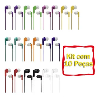 Kit 10 unidades Fone de Ouvido Estéreo com Fio  Stereo Headphone em Oferta na Shopee