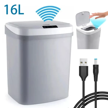 Lixeira automática 16l para banheiro inteligente com sensor automático  cozinha e escritório