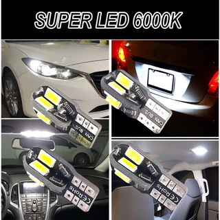 Kit 2 4 8 Canbus Super Lâmpadas Led Pingo T10 Para Farol Meia Luz Placa De Licença Telhado Do Carro 6000K 12v Branco 8