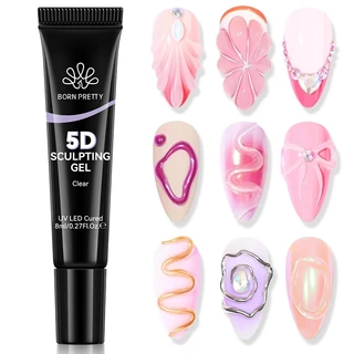 BORN PRETTY 5D Escultura Gel Polonês Transparente Sólido Gravação Pintura Desenho Unhas Design Modelagem Decoração em Oferta na Shopee