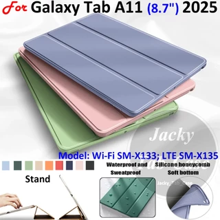 Capa Para 2025 SAMSUNG Galaxy Tab A11 (8.7 ") Wi-Fi SM-X133 LTE X135 , A9 Moda Pele Couro Macio Dobrável Suporte Flip Ca