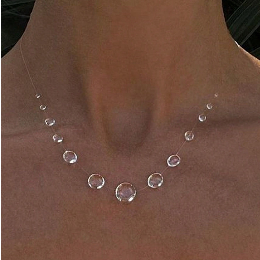 MOJOY Cristal Dewdrop Colar Brinco WaterDrop Clavícula Corrente Festa ...