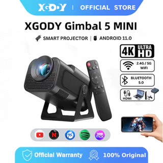 XGODY Gimbal 5 Mini Projetor 4K 1080P Full HD Home Theater Smart TV Netflix/YouTube Integrado em Oferta na Shopee