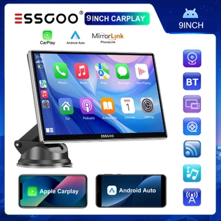 ESSGOO 9 Polegada Portátil CarPlay Multimídia Android Auto Car Radio Video Player Touch Screen Com USB AUX Para Câmera D