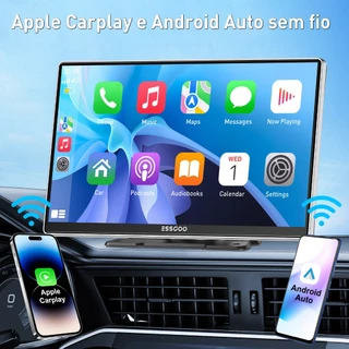 ESSGOO 9 Polegada Portátil CarPlay Multimídia Android Auto Car Radio Video Player Touch Screen Com USB AUX Para Câmera D
