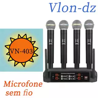 Microfone Sem Fio Recarregável De 4 Mãos Adequado Para Reuniões Familiares E Karaokê em Oferta na Shopee