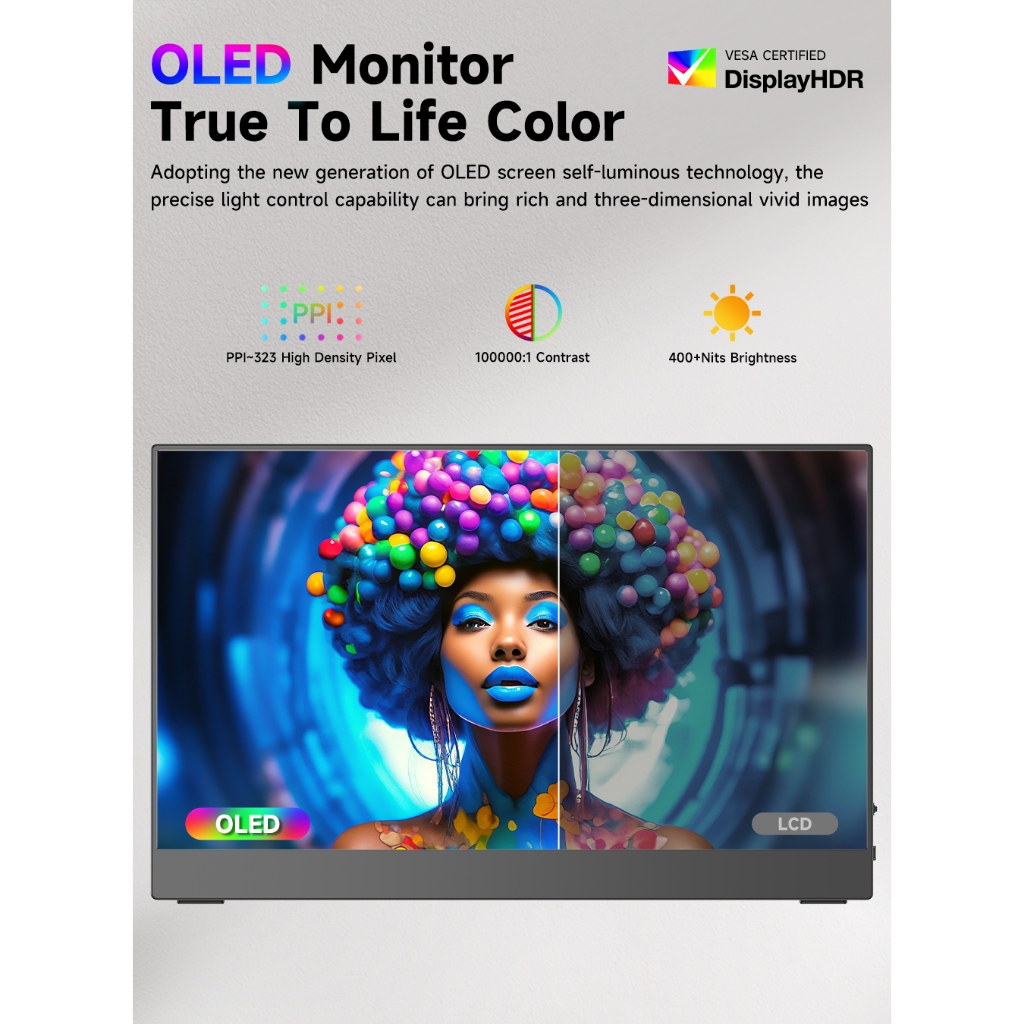 Enviar do Brasil】UPERFECT Portable Monitor OLED 13.3-16 inch 2K