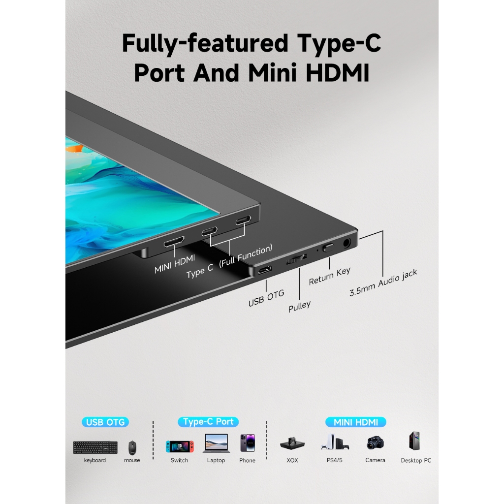 Enviar do Brasil】UPERFECT Portable Monitor OLED 13.3-16 inch 2K