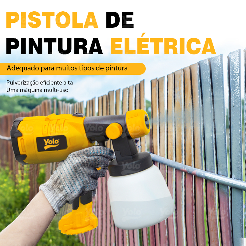 Pistola Pintura Pulverizador de Tinta de Grande Tamanho com Capacidade de 1000ml, 550W YOLO YL-T009