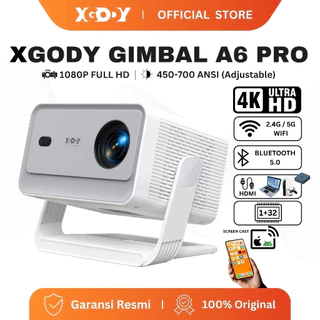 XGODY Gimbal A6 Pro Projetor Foco Automático 1080P 4K Android 11.0 Ultra HD Home 700 ANSI em Oferta na Shopee