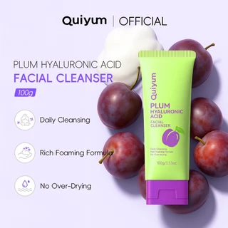 Limpador De Ácido Hialurônico De Ameixa QUIYUM | Lavagem Facial Diária Hidratante Com Colágeno , Vitamina E B5 Para Todo em Oferta na Shopee