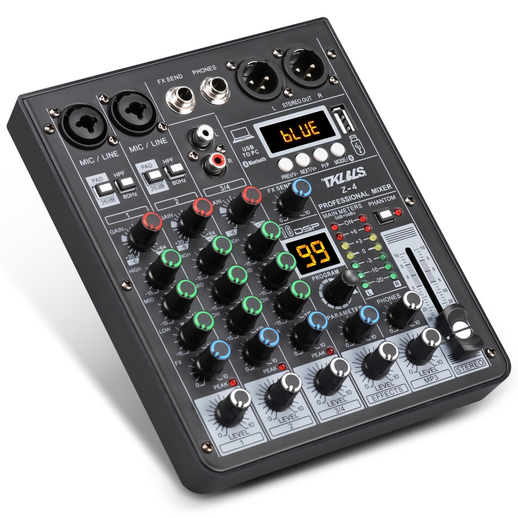 Mesa De Som 4 Canais Profissional Mixers Som Mixagem Console Entrada do ...