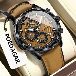 POEDAGAR Luminoso Relógio Masculino Legal Moda Cronógrafo À Prova Dwaterproof Água Homem De Pulso Quartzo Esporte Relógi