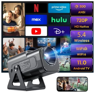 XGODY Gimbal 5 Mini Projetor 300ANSI Android 11 Com Netflix 4K 1080P Full HD Home Theater em Oferta na Shopee