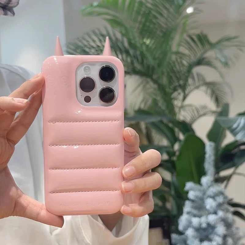 The Puffer Case Para iPhone17 Capa Traseira De Couro Envernizado