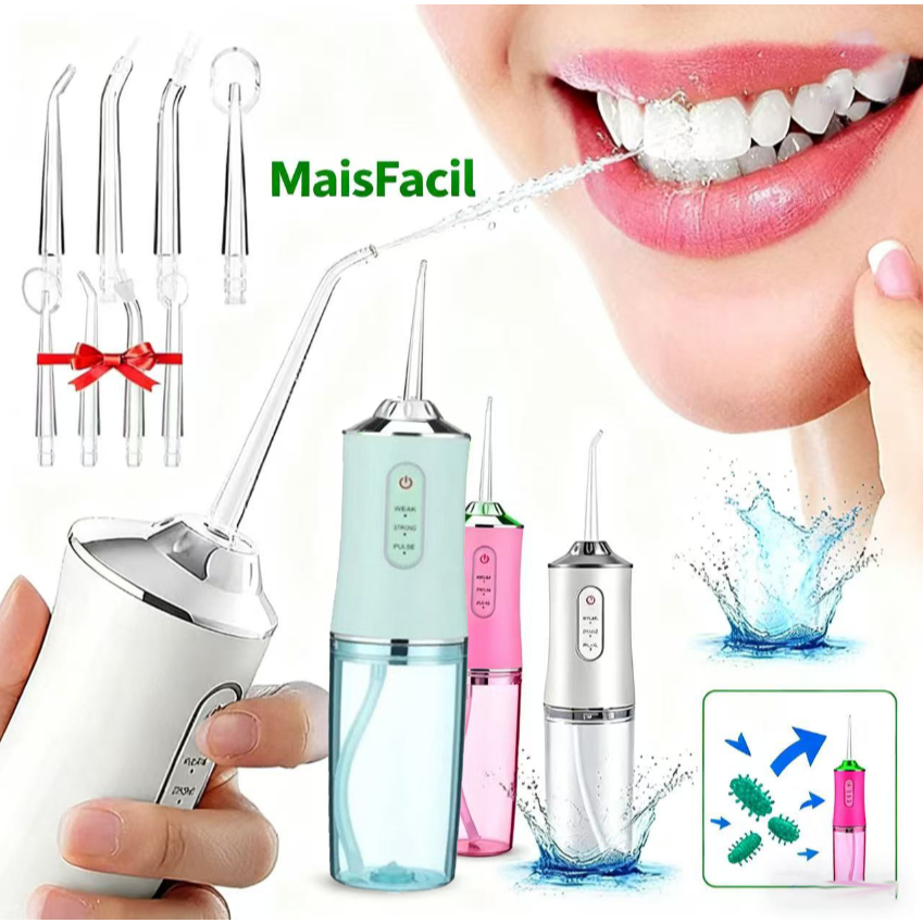 Irrigador Dental Oral Portátil Recarregável USB 220ml Promoção Limpeza ...