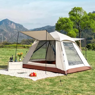 Barraca De Acampamento Grande Para 4 Pessoas 240x240x155cm Camping Portá Til  Acampar Impermeavel Tenda em Oferta na Shopee