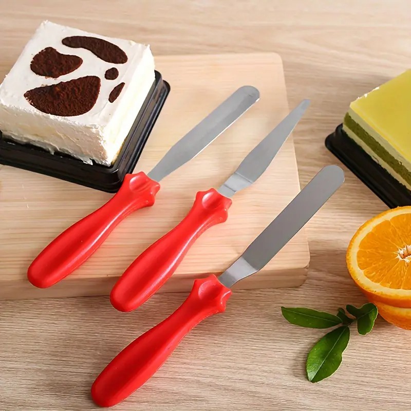 Kit Confeitaria com 4 Espatulas Para Bolo Decoração Espátula