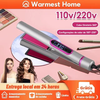 Chapinha Prancha Alisadora 220 Graus 2 Em 1 Liso e Cacheado Tecnologia Titanium Para Alisamentos Bivolt 110v e 220v