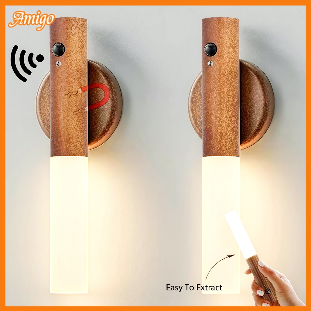 Luminária LED Inteligente com Sensor Movimento Magnética Recarregável para Parede