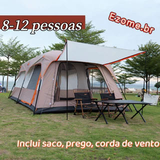 Barraca Camping Acampamento 8-12 Pessoas Grande Família Lux barraca 8 pessoas impermeável