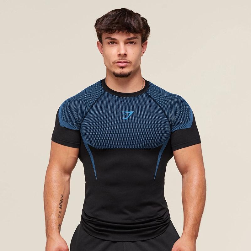 Camiseta Masculina Stretch Muscular Fitness Adequada Para Esportes Ao Ar Livre Jogging Ginásio 50kg-110kg Disponível