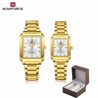 NAVIFORCE 9251 Casual Minimalista Quartzo Calendário Movimento Pulseira De Aço Inoxidável Relógio De Casal em Oferta na Shopee