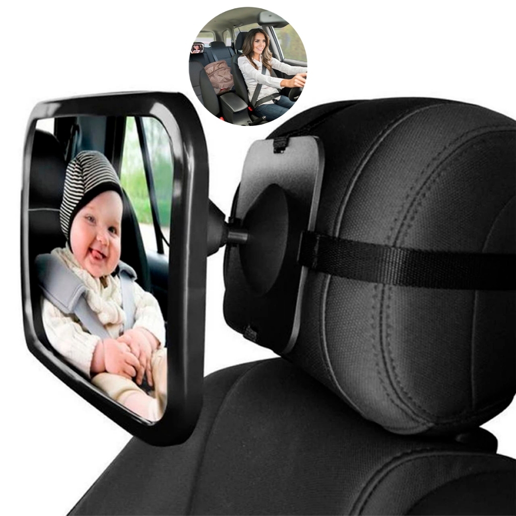 Espelho Segurança para Bebê no Carro - Fixação no Encosto | Visão Clara ...