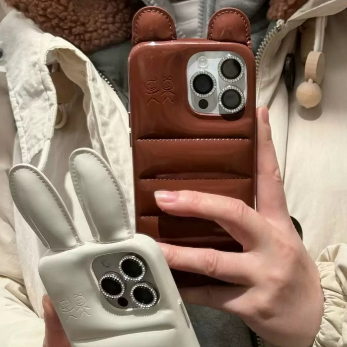 The Puffer CASE Para iPhone17 Capa De Orelhas De Urso Apple ip16