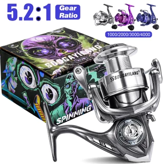 Sougayilang 1000-4000 Relação De Engrenagem 5.2 : 1 Alta Velocidade 17.6 LBS Carretel Giratório De Pesca Opcional Com Al em Oferta na Shopee