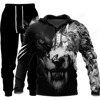Moletom Unissex Imcanpen - Estampa 3D Lobo Com Bolso