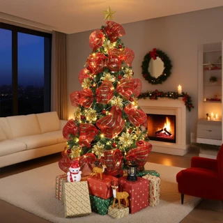 Grande Conjunto Decorativo De Árvore De Natal 120-180 cm Enfeite De Decoração De Luxo