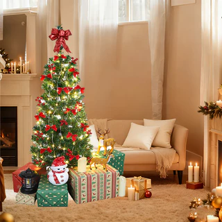 Árvore de Natal Decorada Verde 120cm Completa 71 Enfeites + Pisca