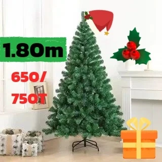 Arvore de Natal Tradicional 1,8m 650 750 Galhos Ajustável Hastes Flexíveis Decoração de Natal Luxo