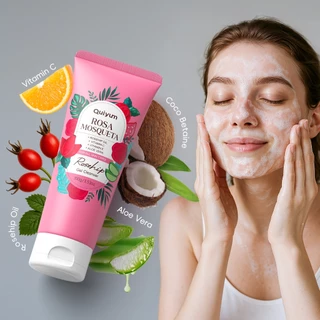 QUIYUM Gel De Limpeza Nutritivo Com Óleo De Rosa Mosqueta 100g | Vitamina C E Para Limpar Iluminar Suavemente em Oferta na Shopee