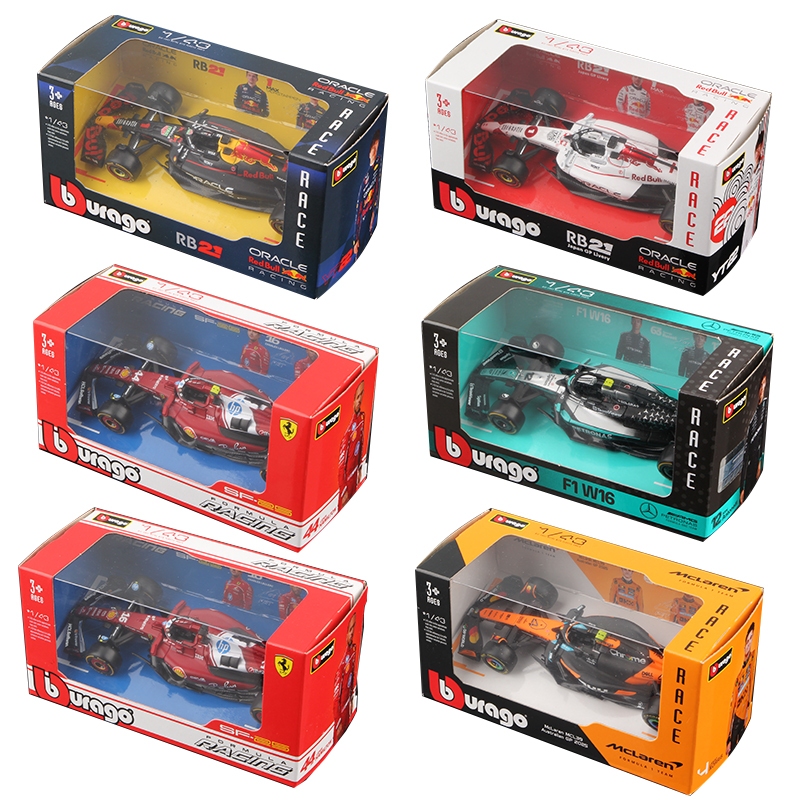 Bburago 1 : 43 2025 F1 Liga Modelo De Carro Fórmula Corrida Brinquedo Fundido SF25 RB21 W16 MCL39 Red Bull Mercedes Ferr