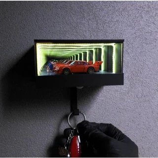 Cabide para chaves de garagem com espelho profundo