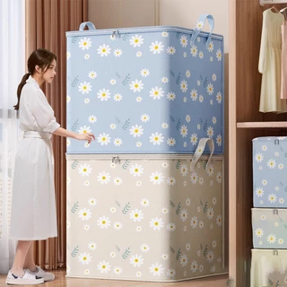 【3pcs】115L/145L/185L Caixa Multifuncional De Armazenamento De E Roupas Com Zíper DobrávelGrande Capacidade Para Colchas em Oferta na Shopee