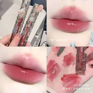 Espelho espelho brilho de água lábio esmalte vidro lábio antiaderente copo não-desbotamento brilho labial hidratante hid em Oferta na Shopee