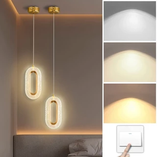 3 Cores(110V-220V) ILIFE Pendente Cristal Oval Elipse Moderno Dourado Luminária 15W Bivolt