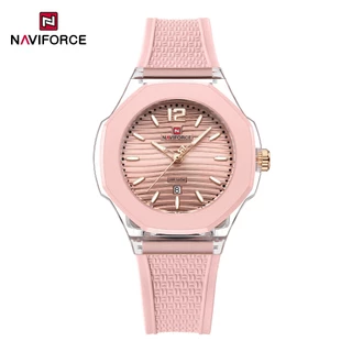 NAVIFORCE 6109 Relógio Feminino Com Pulseira De Silicone E Movimento De Calendário De Quartzo