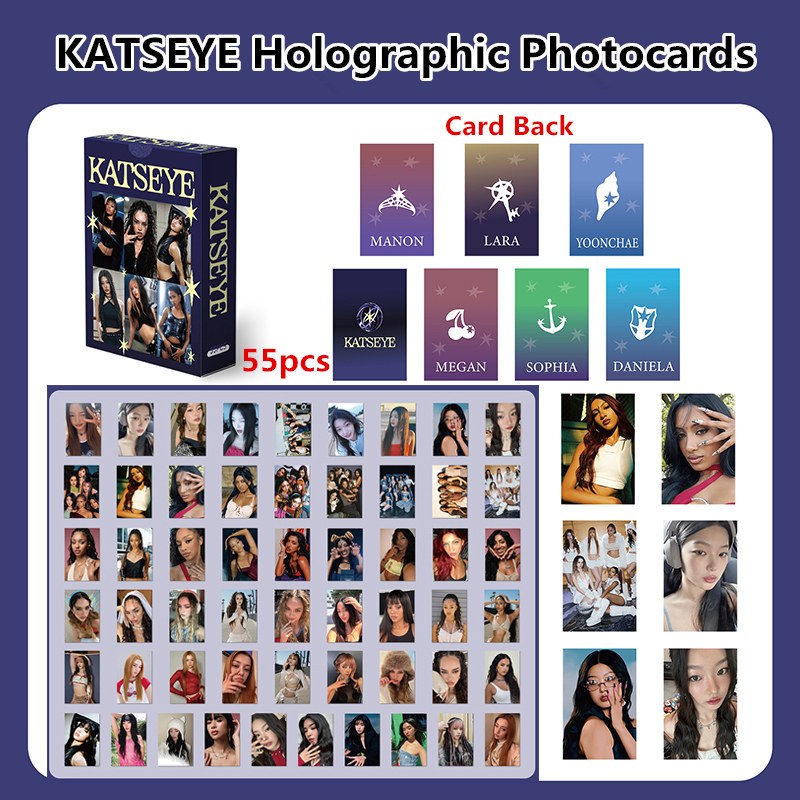 124 Pçs/Caixa KATSEYE Photocards Manon Cartão LOMO Holográfico