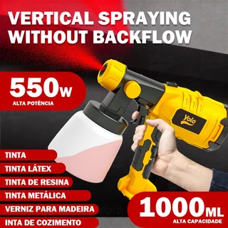 Pistola De Pintura Elétrica Dois Tamanhos Pulverizador De Tinta 800/1000ml , Ferramenta De Pulverização Removível