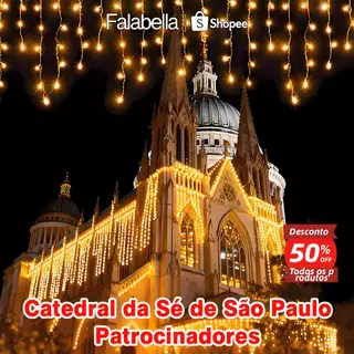 pisca pisca natal Cortina de luzes LED à prova d’água, estilo cascata, ideal para decoração externa