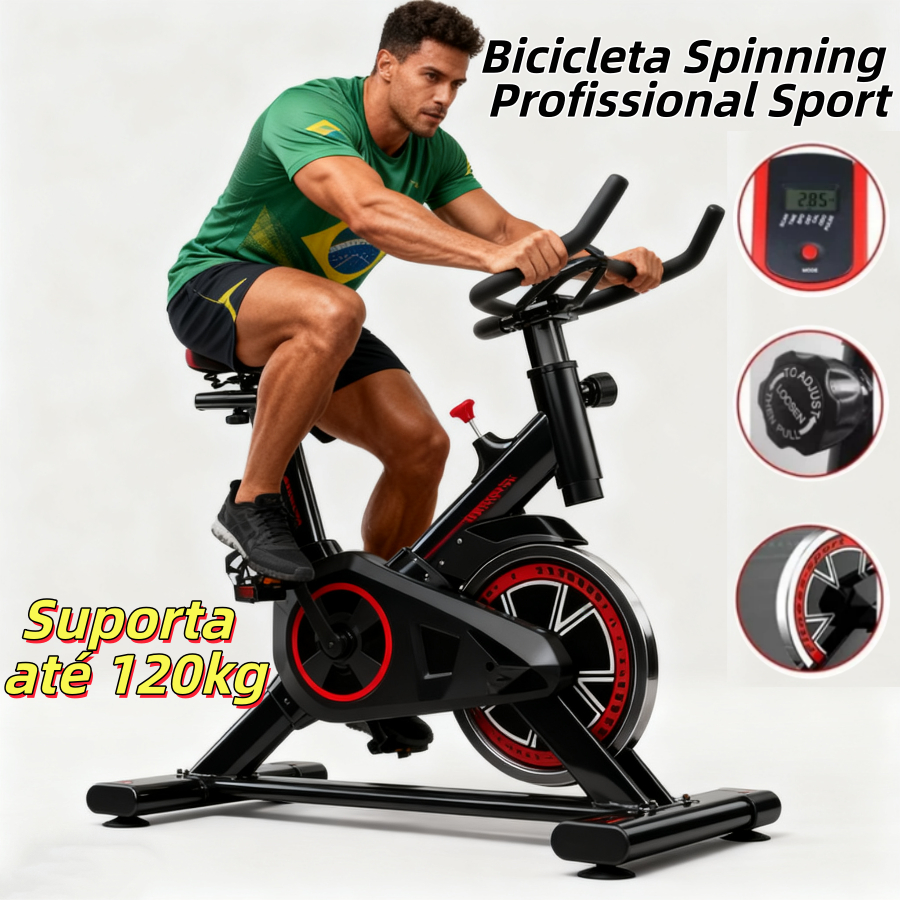 Bicicleta Spinning Ergométrica Para Exercícios Com Monitor Profissional ...